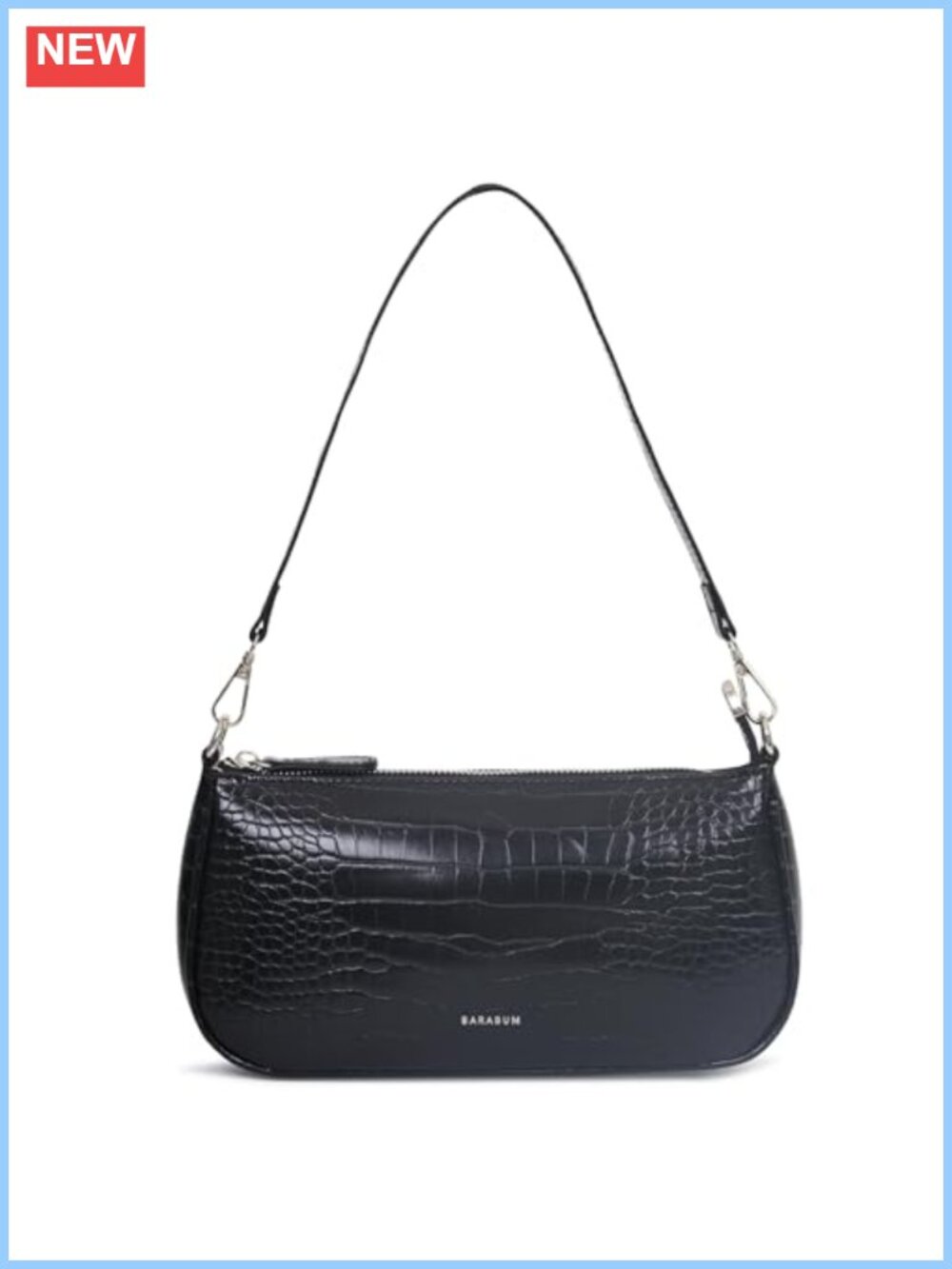 Crocodile Pattern PU Clutch Shoulder Tote HandBag Zipper Closure Purse